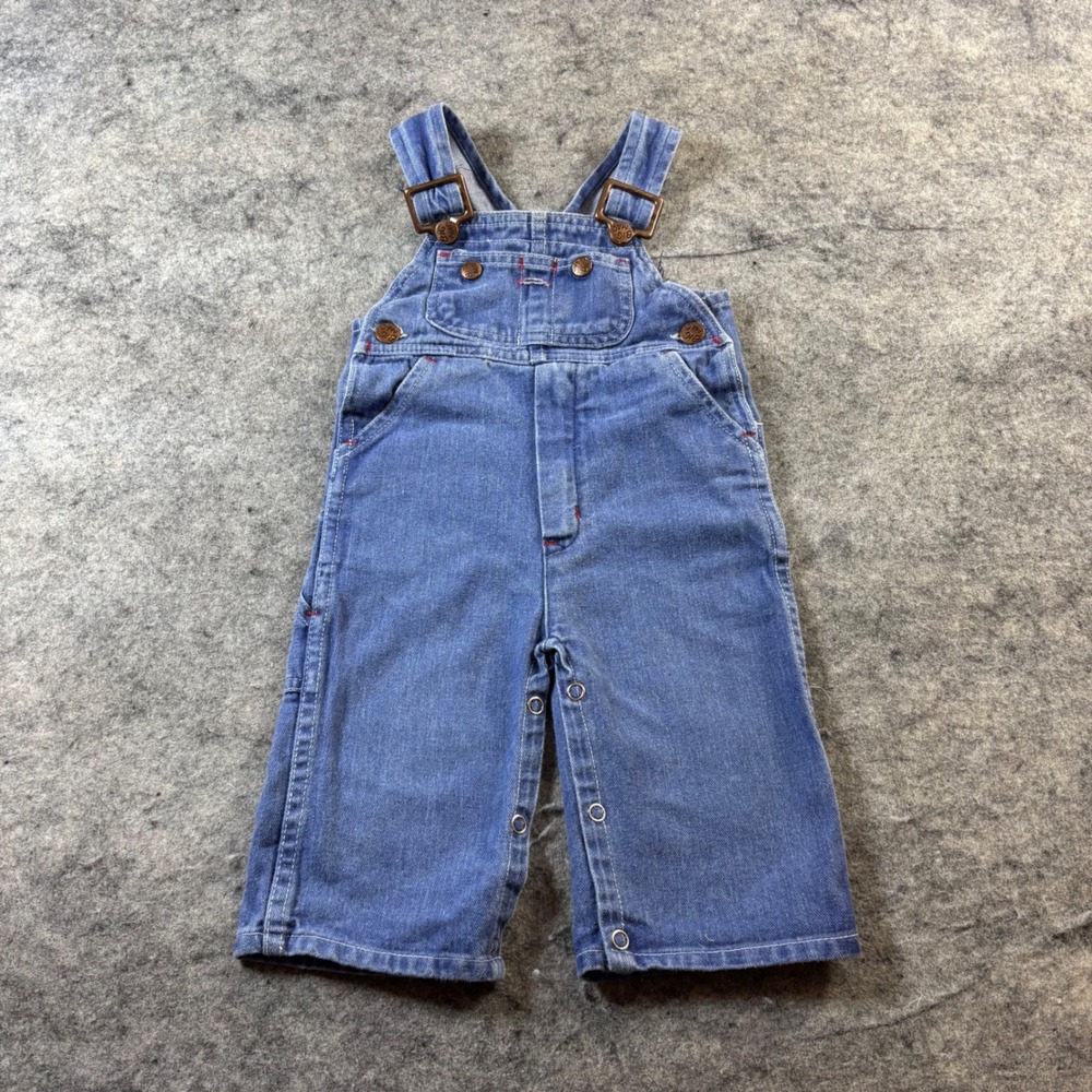 Vintage Big Mac JCPenney Toddle Time Denim Overalls Blue Kids 18M 1-1/2 4206